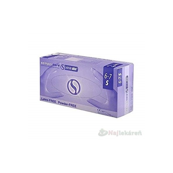 Sempercare Vyšetrovacie rukavice nitril skin2 veľkosť S, nepúdrované 200ks