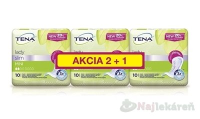 E-shop TENA Lady Slim MINI AKCIA 2+1,inkontinenčné vložky 3x10 (30ks), 1set