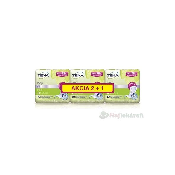 TENA Lady Slim MINI AKCIA 2+1,inkontinenčné vložky 3x10 (30ks), 1set
