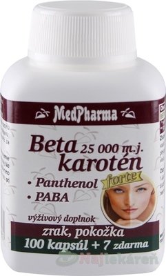 E-shop MedPharma BETAKAROTÉN 25.000 m.j.+Pantenol+PABA 107 ks
