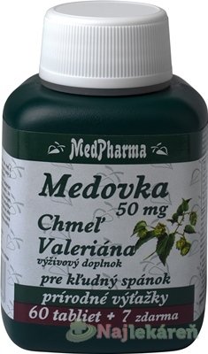 E-shop MedPharma Medovka 50mg, chmeľ, valeriána pre spánok 67 tabliet