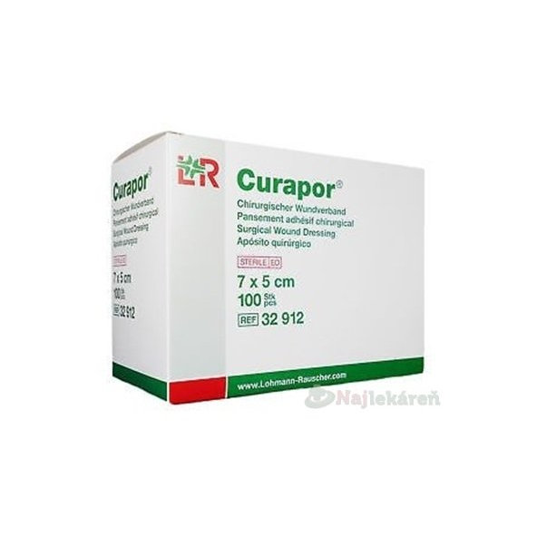 CURAPOR KRYTIE NA RANY S VANKÚŠIKOM 7x5cm,chirurgické, samolepiace, sterilné 1ks