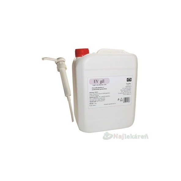 EV GEL vodivý gél pre EKG, EEG bandaska s dávkovacou pumpou 5kg