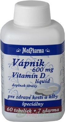 E-shop MedPharma VÁPNIK 600 mg + Vitamín D liq. 67cps