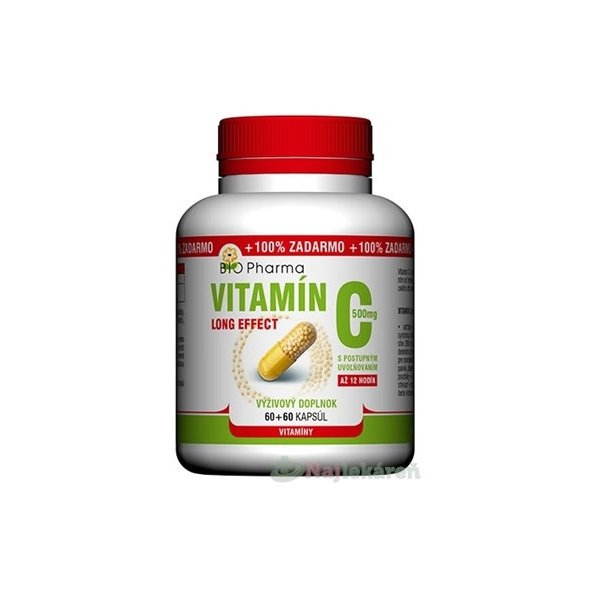 BIO Pharma Vitamín C 500mg Long Effect, cps 60+60