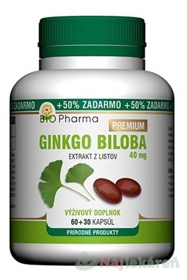 E-shop BIO Pharma Ginkgo biloba 40 mg PREMIUM, cps 60+30