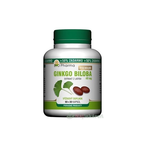 BIO Pharma Ginkgo biloba 40 mg PREMIUM, cps 60+30