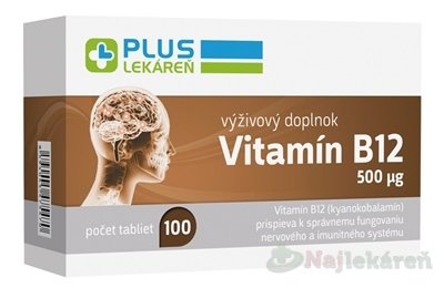 E-shop PLUS LEKÁREŇ Vitamín B12 500 µg 100 ks