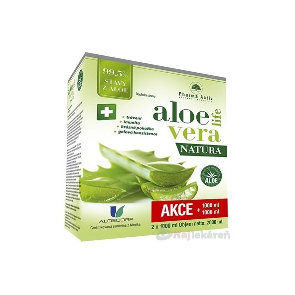 Pharma Activ AloeVeraLife NATURA  2x1000 ml,1x1set