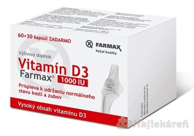 E-shop FARMAX Vitamín D3 1000 IU, cps 60+30 zadarmo (90 ks)