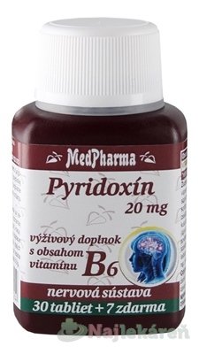 E-shop MedPharma PYRIDOXÍN 20 mg (vitamín B6) 37tbl