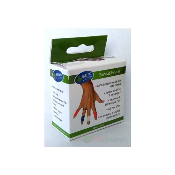 MEDIC Bandáž Finger Telová, 2,5cmx4,5m, náplasť elastická (rýchloobväz) 1ks