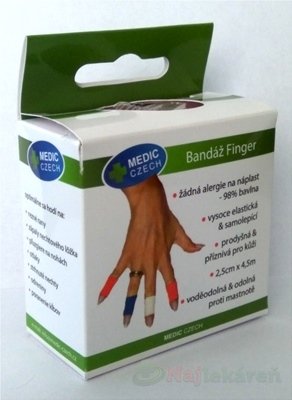 E-shop MEDIC Bandáž Finger Modrá, 2,5cmx4,5m,náplasť elastická (rýchloobväz) 1ks