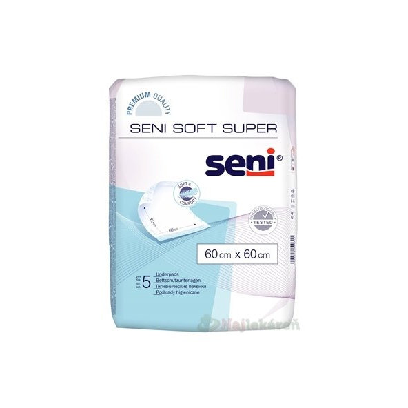 Seni SOFT SUPER NEW hygienické podložky, 60x60cm, 5ks