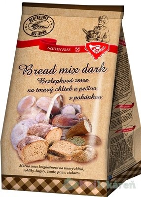E-shop Liana Bread mix dark, bezlepková zmes na tmavé pečivo s pohánkou, 1000g
