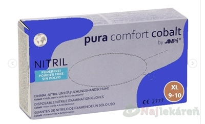 AMPri Pura Comfort Cobalt Nitrilové rukavice XL tmavomodré 100 ks