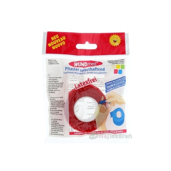 WUNDmed Elastická náplasť 2,5cmx4,5m, 1ks