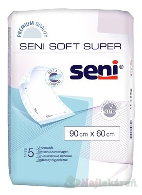 Seni SOFT SUPER NEW hygienické podložky, 90x60cm, 5ks