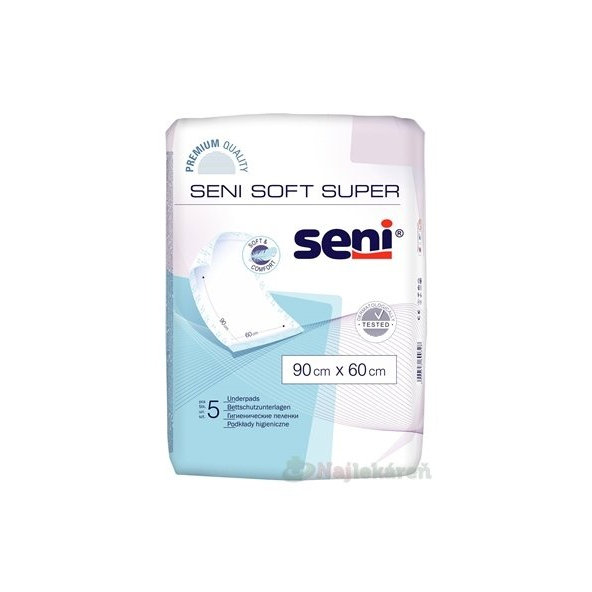 Seni SOFT SUPER NEW hygienické podložky, 90x60cm, 5ks
