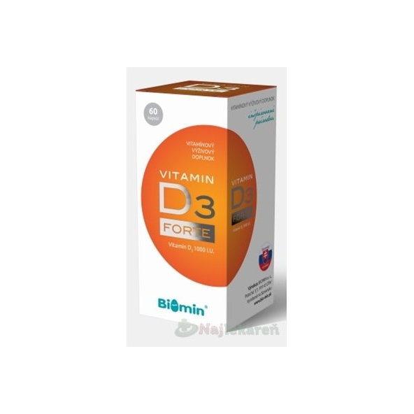 BIOMIN VITAMIN D3 FORTE 1000 I.U., 60 ks