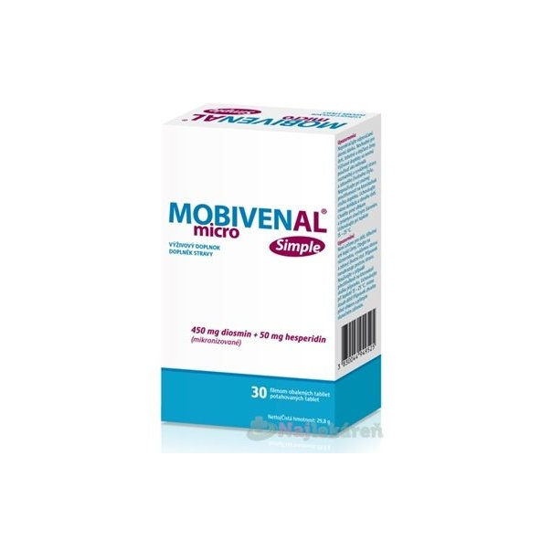 MOBIVENAL Micro Simple na cievny systém 30 tabliet