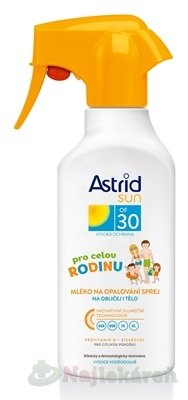 E-shop Astrid sun Rodinné mlieko na opaľovanie OF 30, v spreji 1x300 ml