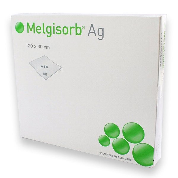 E-shop Melgisorb Ag 20x30cm antimikrobiálny alginátový obväz 5ks