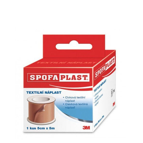 3M SPOFAPLAST č.134 Textilná náplasť 5cmx5m, fixačná, cievka 1ks