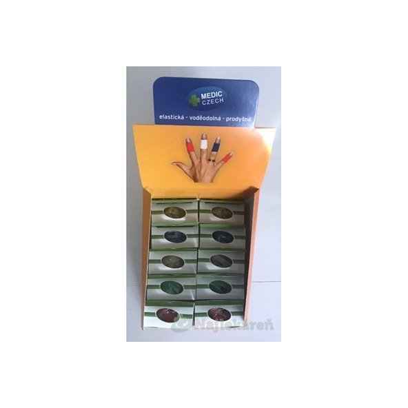 MEDIC Bandáž Finger Karton Mix 2,5cmx4,5m, náplasť elastická (rýchloobväz), 5 farieb po 2ks,1set