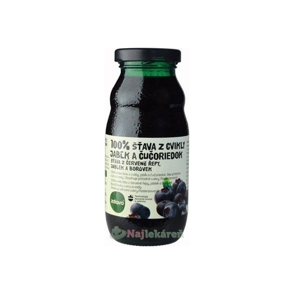Zdravo 100% ŠŤAVA Z CVIKLY, JABĹK A ČUČORIEDOK  200 ml