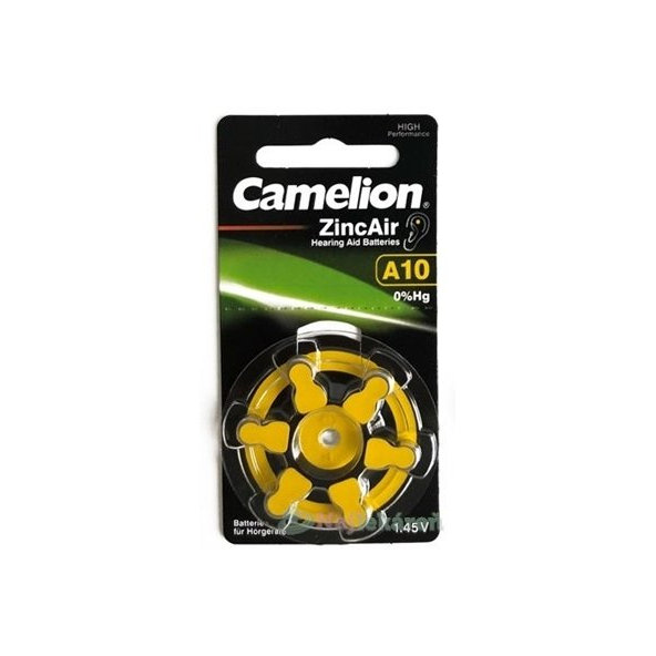 CAMELION ZincAir A10 batérie do načúvacích prístrojov, žltá 6ks