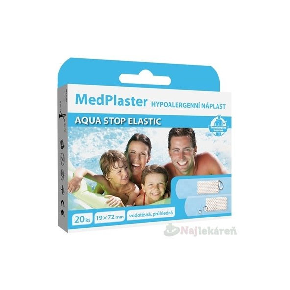 MedPlaster Náplasť AQUA STOP ELASTIC  vodeodolná s vankúšikom 20ks
