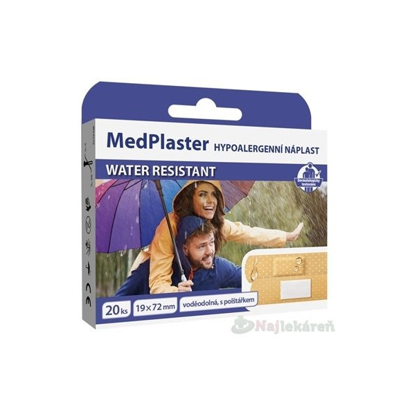MedPlaster Náplasť WATER RESISTANT  s vankúšikom 20ks