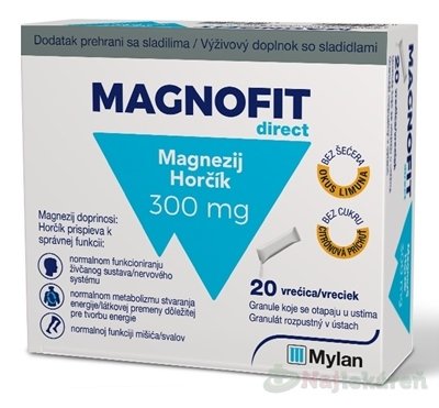 E-shop MAGNOFIT direct 300 mg s obsahom horčíka, 20ks