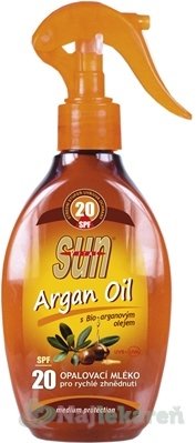 E-shop SUN ARGAN OIL opaľovacie MLIEKO SPF 20 200ml