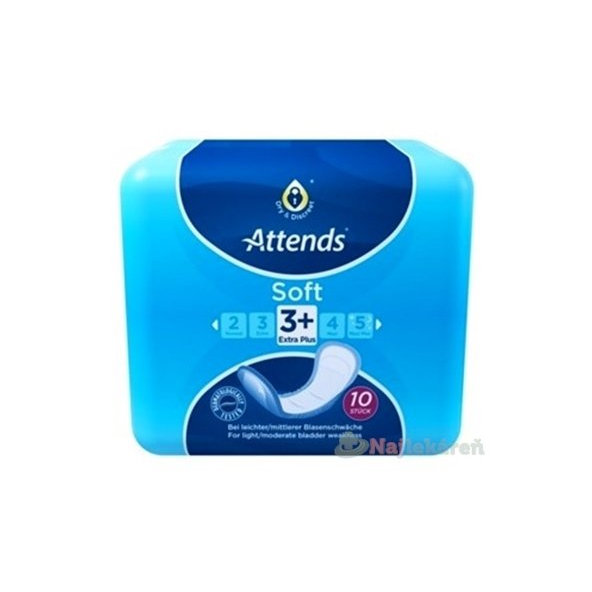 ATTENDS Soft Extra 3+ vložky inkontinenčné, savosť 799ml, veľkosť 36,5cm, 10ks