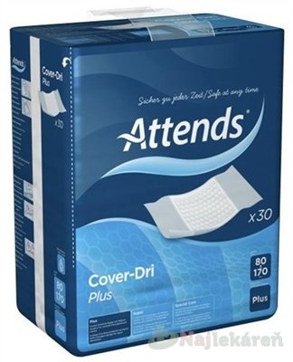 E-shop ATTENDS Cover-Dri Plus podložka inkontinenčná, savosť 1935ml, veľkosť 80x170cm, 30ks