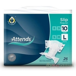 ATTENDS Slip Regular 10 L plienkové nohavičky, savosť 3699ml, obvod bokov 100-150cm, 26ks