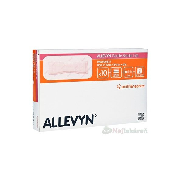 ALLEVYN Gentle Border Lite Krytie na rany 10ks