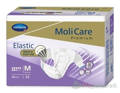 E-shop MoliCare Premium Elastic 8 kvapiek M plienkové zanohavičky lepovacie 26ks