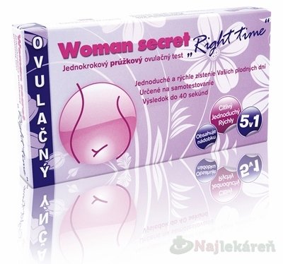E-shop Woman secret RIGHT TIME ovulačný test prúžkový 5v1, 5 ks