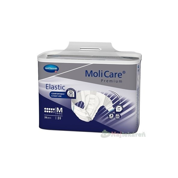 MoliCare Premium Elastic 9 kvapiek M plienkové nohavičky zalepovacie 26ks