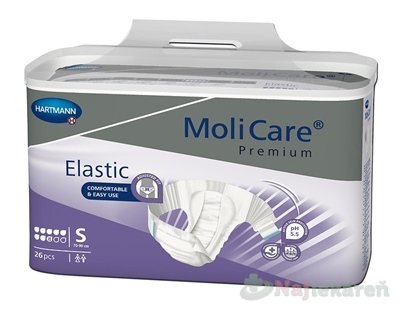 E-shop MoliCare Premium Elastic 8 kvapiek S plienkové nohavičky zalepovacie 26ks