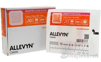 E-shop ALLEVYN Gentle Border Krytie na rany 7,5x7,5cm, adhezívne penové krytie so silikónovým gélom 10ks