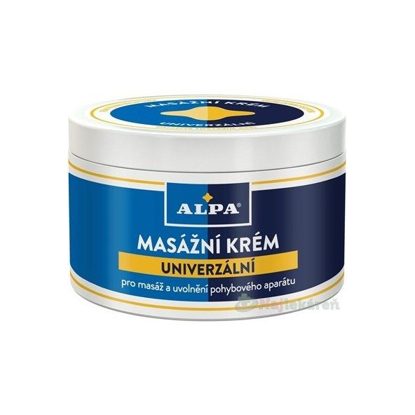 ALPA MASÁŽNY KRÉM Univerzálny, na športové masáže, 250 ml