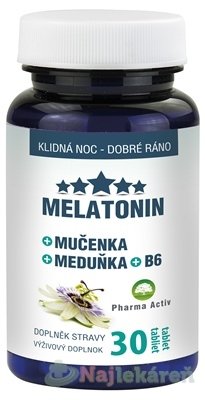 E-shop Pharma Activ MELATONIN + Mučenka + Meduňka + B6 30 tabliet