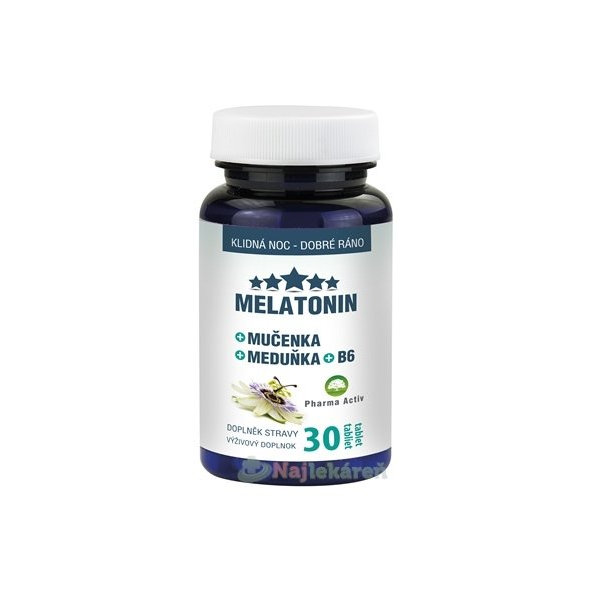 Pharma Activ MELATONIN + Mučenka + Meduňka + B6 30 tabliet