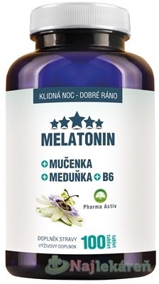 E-shop Pharma Activ MELATONIN + Mučenka + Meduňka + B6 100 tabliet