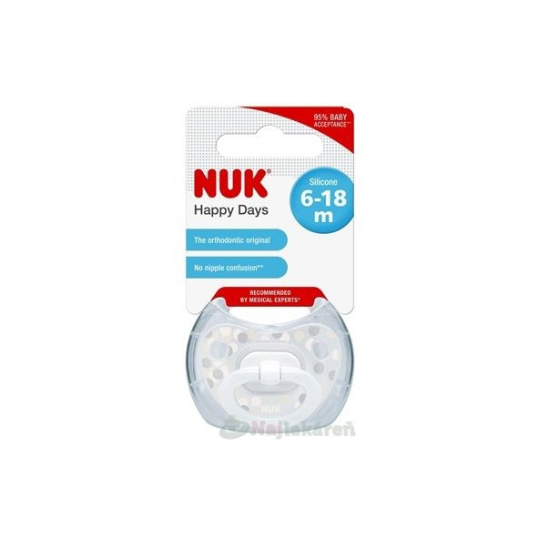NUK CUMLÍK CLASSIC HAPPY DAYS V2-Silikón Box 1ks
