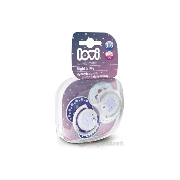 LOVI Dynamický utišujúci cumlík Night&Day 2ks